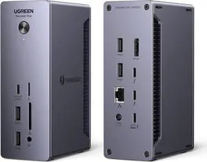UGREEN Revodok Max 213 Thunderbolt 4 Dock, 13-in-1 40Gbps Docking Station with Dual 4K@60Hz or Single 8K Display, 90W Charging for Laptop, 2.5GbE, SD/TF 4.0 for MacBook Windows PC Laptops and More