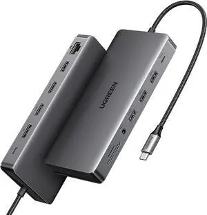 UGREEN Revodok Pro 313 Laptop Docking Station 13 in 1 4K Triple Display USB C Dock Dual HDMI, DP, 10Gbps Data Port 100W PD Gigabit Ethernet, SD/TF Card Reader Compatible for Thinkpad, Zenbook and more