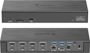 WAVLINK 18-in-1 Quad Monitor USB C Docking Station with 4 HDMI, 4 Displayport, Compatible for Mac Windows Thunderbolt 4/3, 180W Power, 2.5G Ethernet, USB3.0, SD/TF, Audio/Mic (Quad Monitor Display)