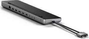 Satechi Dual USB C Docking Station and Stand, with 2 HDMI Ports, Display Port, USB C and USB A Data Ports, 1 Ethernet Port, SATA and NVMe SSD Enclosure -for MacBook Pro/Air and Type C Devices