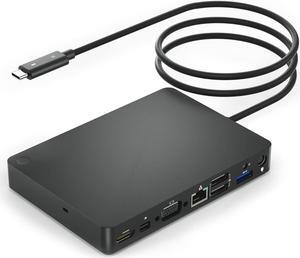 WD15 USB C Docking Station, USB-C Double Displays or Single 4K Display Docking Station with MiniDP, HDMI and VGA for  USB C Laptops (1DP, 1HDMI, 1VGA, 3USB3.0, 2USB 2.0, 1Audio, 1Speaker Out)