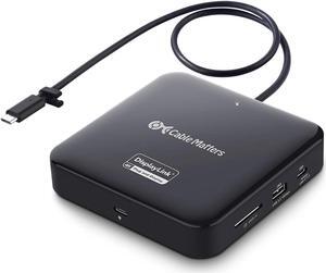 Cable Matters 7-in-1 4K 60Hz USB C DisplayLink Dock (DisplayLink Docking Station) with Dual DisplayPort, Gigabit Ethernet, 10Gbps USB, SD Reader, 100W PD for MacBook Pro M1 / M2 / M3 & Windows Laptops