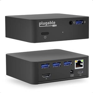 Plugable USB C Charging Dock, 85W USB-C Power Delivery, Driverless Compatibility with Windows, Macs and Thunderbolt, HDMI 4K@30Hz, Ethernet, 4X USB 3.0 Ports, VESA Mount Included