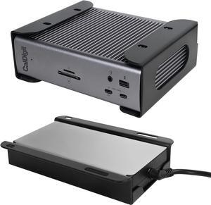 Under Desk Holder for Thunderbolt 4 Dock/Thunderbolt 3 Dock and Power Cable, Under Desk Iron Storage Rack for TS4 / TS3 Plus, No Drill, Easy Install with All Hardware Included