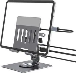 7-in-1 USB C Hub Stand, Tablet iPad Docking Station with 4K 30HZ HDMI, 3.5mm AUX, USB-A 3.0, 2 USB-A 2.0, SD/TF Card Slots, Host (5G), 100W PD Charging