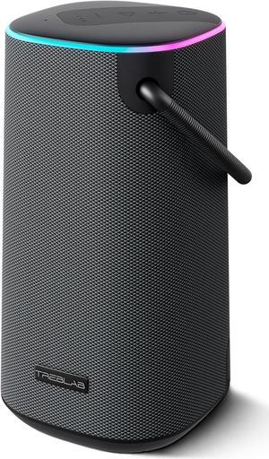 TREBLAB HD-Force - Loud Bluetooth Speaker - 50W Stereo Sound w/Bass, 25H Battery, IPX6 Waterproof, TWS Mode - Wireless Speaker w/Powerbank - Graphite