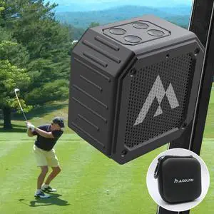 Magnetic Golf Speaker with Storage Case, IPX7 Portable Golf Cart Speaker 24H Playtime, 18W Loud Stereo Sound Magnetic Bluetooth Speaker for Golf Cart Accessories, Golf Gifts for Men