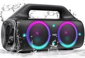 Portable Bluetooth Speakers, 80W Peak Wireless Outdoor Speaker with Subwoofer, Deep Bass, IP67 Waterproof, 100dB Loud Party Speakers for Camping, Beach, Garage