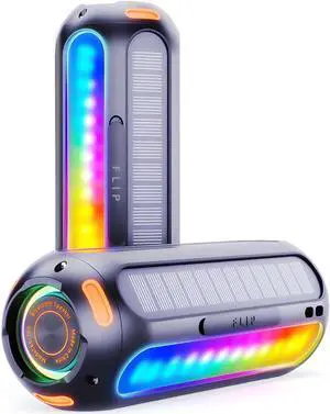 Magnetic Bluetooth Speaker, Golf Speaker with Solar Charging 30H Playtime, 7 Colorful Flashing Lights Outdoor Waterproof Portable Wireless, for Golf Cart Gifts Hiking Camping