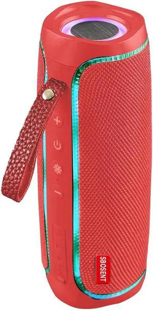 Bluetooth Portable Speaker,Wireless Bluetooth Speakers V5.1USB Card,Micro SD Card,Bluetooth Speaker with Lights,Wireless Speakers with Bluetooth for Outdoor,Indoor,Travel,Beach,Camping (Red)