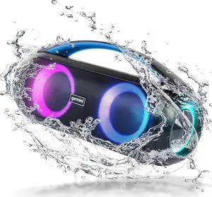 Gemini Sound GGO-230L 50W Bluetooth Speaker Boombox: Portable Wireless IPX5 Waterproof Speaker with FM Radio, LED Party Lighting, Power Bank, and Long-Lasting Rechargeable Battery