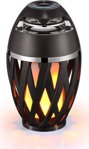 Led Flame Speaker Bluetooth Speaker,Dancing Flames Outdoor Indoor Portable Bluetooth Speaker &Torch Atmosphere Light USB