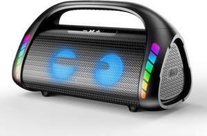 Outdoor Speaker,100W Loud Speakers Bluetooth Wireless with subwoofer,Deep Bass, Portable Bluetooth Speaker with Power Bank, LED Lights,USB-C,Waterproof, 30hours Playtime for Home,Backyard,Camping