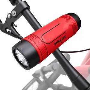 ZEALOT Portable Bluetooth Speaker, Outdoor Speaker, S1 Wireless/Wired for Bicycle, Stereo Waterproof, 4000mAh, LED Light, AUX, TF Card, Microphone +Bike Mount, Carabiner (Red)