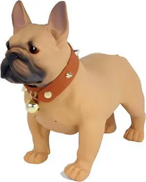 Max Power Bulldog Style Bluetooth Speaker - MD568 - Rechargeable, FM Radio, Brown - Dog Collar Included