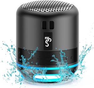 Small Bluetooth Speakers Portable Wireless Speaker Mini Speaker, TWS Pairing, RGB Lights, 15H Playtime, Waterproof Beach Speaker for Home, Shower, Travel, Biking