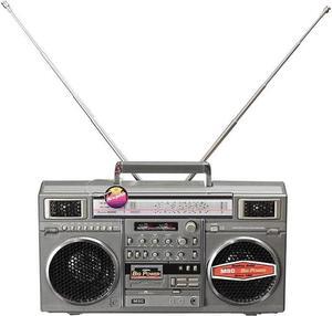 New Wave Toys M90 Micro Blaster Replica Boombox Portable Wireless Bluetooth Speaker with 40 Inch Silver Necklace Chain, Dual 6W Micro Speakers, 20 Hour Playtime