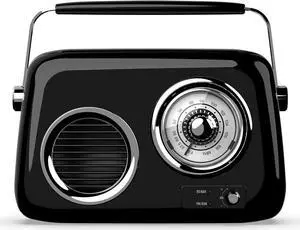 Portable FM Shortwave Radio,Vintage Bluetooth Speaker with Radio FM.Retro Bluetooth Speaker with 1500mAh Large Capacity Battery,Enhanced Bass,Support AUX TF Card USB Disk MP3 Player (Black)