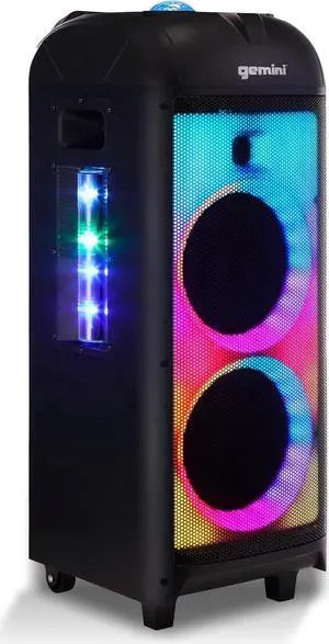 GPLT-360 Portable 1000 Watt Wireless Self Battery Powered Loud Bluetooth Party Tower Speaker Box with 360° of Sound and 360° of Beat Synced Light