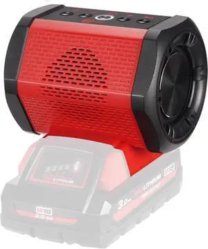 Bluetooth Speaker Compatible with Milwaukee M18 Battery Packs with USB-A/C Charging for Jobsite Camping & Parties (Battery not Included)