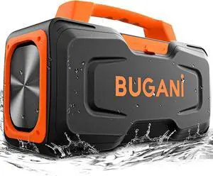 BUGANI Bluetooth Speaker - 80W Portable Wireless Speaker IPX7 Waterproof, 24H Playtime, Mic & AUX USB, Perfect for Parties & Pool