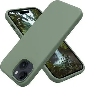 OTOFLY Compatible with iPhone 15 Case, Silicone Shockproof Slim Thin Phone Case for iPhone 15 (6.1 inch),(Calke Green)