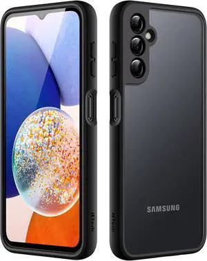 JETech Matte Case for Samsung Galaxy A14 4G/5G 6.6-Inch, Frosted Translucent Back Protective Slim Phone Cover, Anti-Fingerprints (Black)