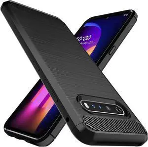 Osophter for LG V60 ThinQ Case,LG V60 Case Shock-Absorption Flexible TPU Rubber Full-Body Protective Phone Cover for LG V60 ThinQ(Black)
