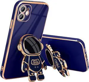 Compatible with iPhone 11 Case Cute 3D Astronaut Stand Design Camera Protection Shockproof Soft Back Cover for Apple iPhone 11 Phone Case Royal Blue