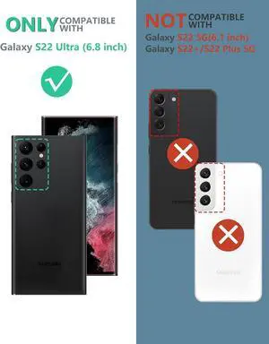 FNTCASE for Samsung Galaxy S22 Ultra Case: Built-in Screen Protector & Kickstand Full-Body Dual Layer Rugged Military Grade Shockproof Protection Heavy Duty Protective Phone Cover 5G-Blue