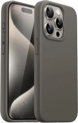 JETech Silicone Case for iPhone 15 Pro Max 6.7-Inch, Silky-Soft Touch Full-Body Protective Phone Case, Shockproof Cover (Clay)