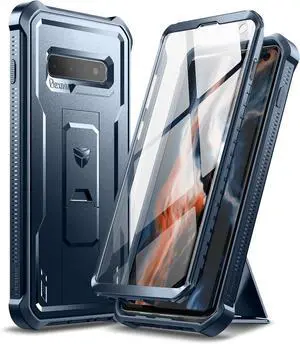 Dexnor for Samsung Galaxy S10 Case, [Built in Screen Protector and Kickstand] Heavy Duty Military Grade Protection Shockproof Protective Cover for Samsung Galaxy S10, Blue