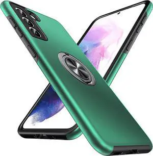 Anqrp Hidden Series Galaxy S21+ Plus Case 5G,[No Fall-Off Kickstand] 360°Embedded Ring, 15Ft Military Grade Shockproof Protective Phone Case Designed for Samsung Galaxy S21 Plus 6.7 Inch, Green