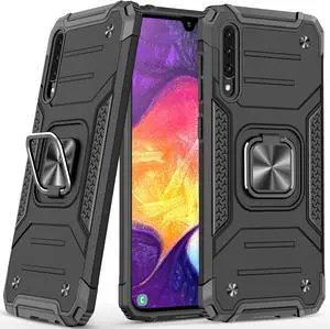 for Samsung Galaxy A50 Case A50S A30S Military Grade Built-in Kickstand Case Holder Armor Heavy Duty Shockproof Cover Protective for Galaxy A50/A50S/A30s Phone Case Black