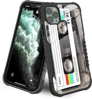 Compatible with iPhone 15 Pro Max Case Retro Cassette Tape Design for Men Boys, [Shockproof Bumper] [Anti-Scratch] [Anti-Slip] Heavy Duty Protection Cover
