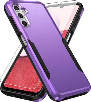 for Samsung Galaxy A14 5G Phone Case, Galaxy A14 5G Case with Screen Protector,Heavy-Duty Tough Rugged Shockproof Protective Phone Case for Samsung A14 5G, Purple