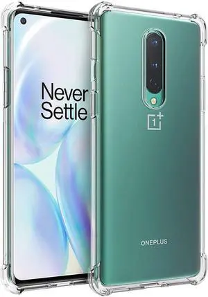 Osophter for Oneplus 8 Case [Not Compatible with Oneplus 8t],Clear Transparent Reinforced Corners TPU Shock-Absorption Flexible Cell Phone Cover for One Plus 8(Clear)