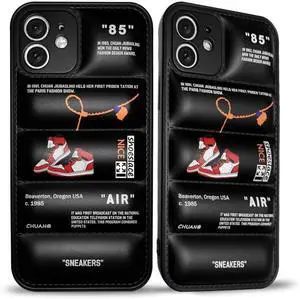 Cool Aesthetic Phone Case for iPhone 11 Case for Boys Men Drop-Resistant Lens Protection Red Basketball Sneaker Street Design Shockproof Designer Cases Compatible with iPhone 11 Case Black