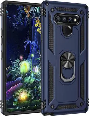 Military Grade Drop Impact for LG Stylo 6 Case 360 Metal Rotating Ring Kickstand Holder Magnetic Car Mount Armor Heavy Duty Shockproof Case for LG Stylo 6 Phone Case (Blue)