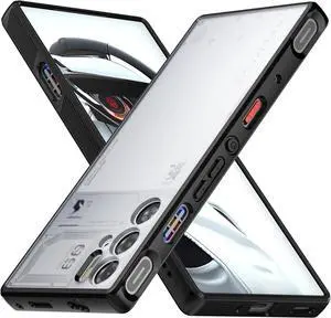 Foluu Slim Fit Case for ZTE Nubia Red Magic 9 Pro/9S Pro, Translucent Matte Hard PC Back & Soft TPU Bumper Protective Shockproof Case - Black