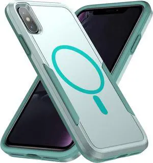 for iPhone Xs Max Case,[Compatible with Magsafe] [Military Grade Drop Tested] Magnetic Dual Layer Shockproof Tough Rugged Protective Phone Case -6.5 inch (Mint Green)
