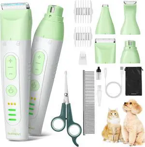 SUPRENT Dog Grooming Kit, 4 in 1 Dog Clippers for Grooming Supplies, Cordless Electric Pet Nail Grinder Cat Paw Trimmer Professional Long Hair Shaver Set for Cat Matted Hair and Small Dogs Thick Coats SUPRENT Dog Grooming Kit, 4 in 1 Dog Clippers for Grooming Supplies, Cordless Electric Pet Nail Grinder Cat Paw Trimmer Professional Long Hair Shaver Set for Cat Matted Hair and Small Dogs Thick Coats