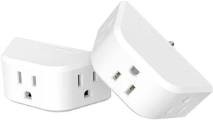 Multi Plug Outlet Extender 2 Pack,No Blocking with 3 Way Angled Design, Cruise Essentials, Small Multiple Plug Adapter for Kitchen Office, White Multi Plug Outlet Extender 2 Pack,No Blocking with 3 Way Angled Design, Cruise Essentials, Small Multiple Plug Adapter for Kitchen Office, White