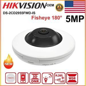 MECARE 5MP 180° Fisheye IP Camera IR POE Mic Audio & Alarm DS-2CD2955G0-ISU