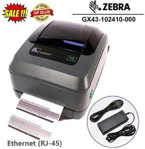 Ze,b,ra GX430T Barco,de Label Printer Thermal Transfer&Direct Thermal Ethernet GX43-102410-000 300dpi