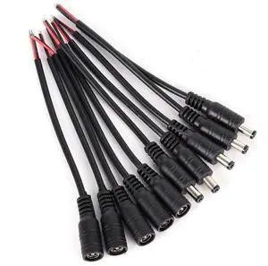 5qty DC Power Pigtail Set Male & Female Barrel Jack 15CM Wire 5.5mm x 2.1mm 5qty DC Power Pigtail Set Male & Female Barrel Jack 15CM Wire 5.5mm x 2.1mm