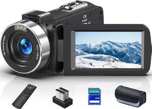 8K 64MP Camcorder Video Camera 18X Digital Zoom YouTube Vlogging Camera Webcam IR Night Vision WiFi 3.0Touch Screen Camcorders with Microphone, 32G SD Card, Remote Control and 2 Batteries