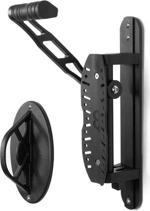 Bike Swivel Wall Hanger with Rear Wheel Pad Stopper - Adjustable & Foldable Indoor Storage Hook Organizer - Safe & Secure for Storing MTB, Road Bicycles in Garage or Home - 2 Pack