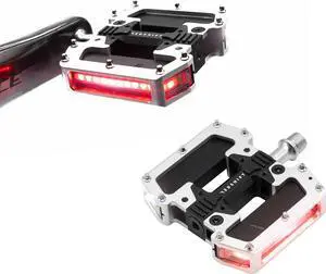 ARCLIGHT PRO Flat Bicycle Pedals with LED Lights, Auto On-Off, 36+ hr Battery, USB Rechargeable, Weatherproof, Flat Aluminum Bike Pedal with 9/16in Steel Spindle and Traction Pins