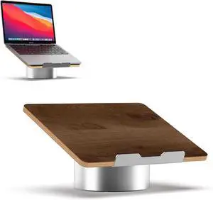 Portable Electronic Device Stand - Black Walnut Wood Laptop Stand Ergonomic Computer Stand for Laptop Compatible with MacBook Stand up to 16 inches